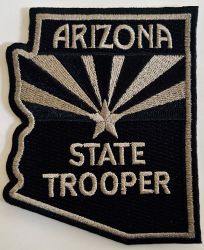 Arizona STATE TROOPER Shoulder Patch - SUBDUED Black / Grey with VELCRO